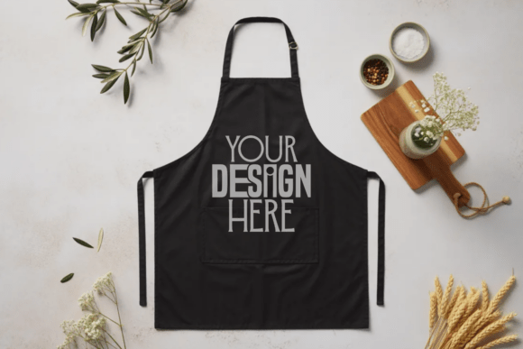 Download Black Apron Model Mockup - Apron Collection