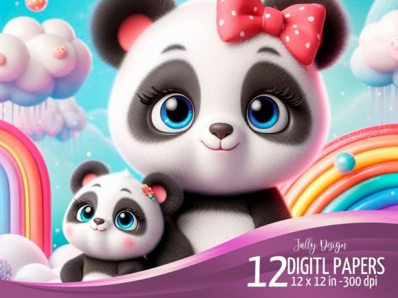 Download Cute Mammy Panda and Her Sweet Babies - Mammy Collection
