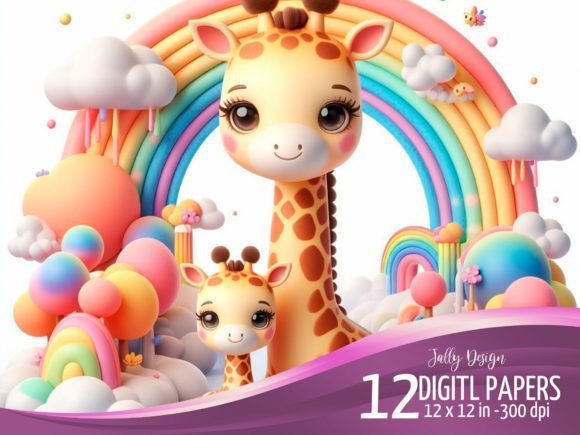 Download Cute Mammy Giraffe and Her Sweet Babies - Mammy Collection