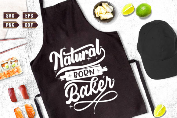 Download Funny Apron SVG | Natural Born Baker - Apron Collection