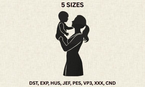 Download Mom Holding Baby Embroidery File - Embroidery file Collection