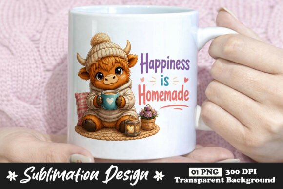 Download Happiness is Homemade Highland Cow PNG - Homemade Collection
