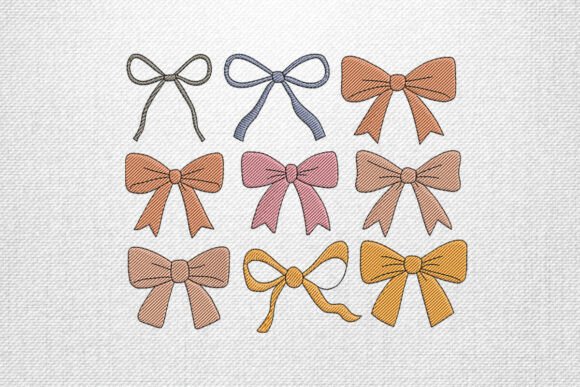 Download Colorful Ribbon Bow Embroidery Set - Ribbon bow embroidery Collection