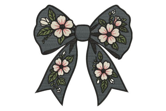 Download Floral Ribbon Bow Embroidery - Ribbon bow embroidery Collection