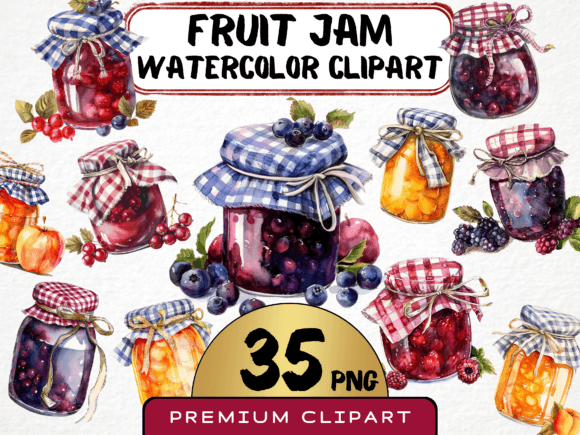 Download Watercolor Homemade Fruit Jam Clipart - Homemade Collection