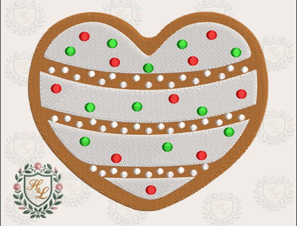 Download Gingerbread Cookie Heart Embroidery File - Embroidery file Collection