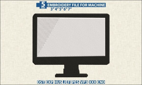 Download Computer Monitor DST PES Embroidery File - Embroidery file Collection