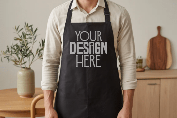 Download Black Apron Model Mockup - Apron Collection
