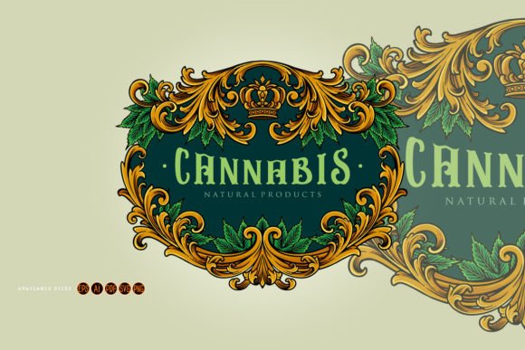 Download Elegant Frame Vintage Cannabis Flourish - Elegant frame Collection
