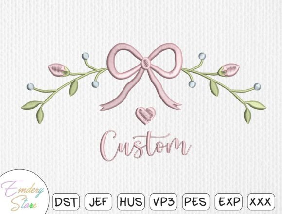 Download Customizable Floral Bow Embroidery File - Embroidery file Collection