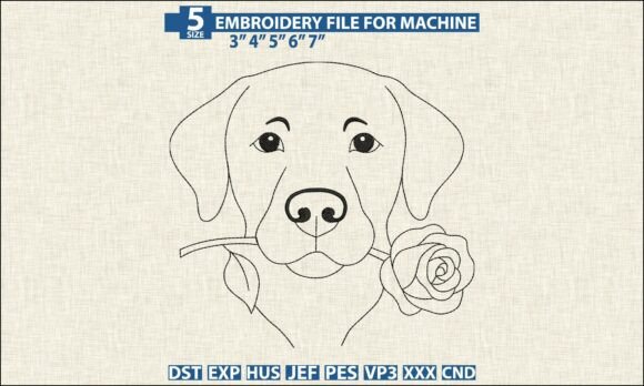 Download Labrador Pattern DST PES Embroidery File - Embroidery file Collection