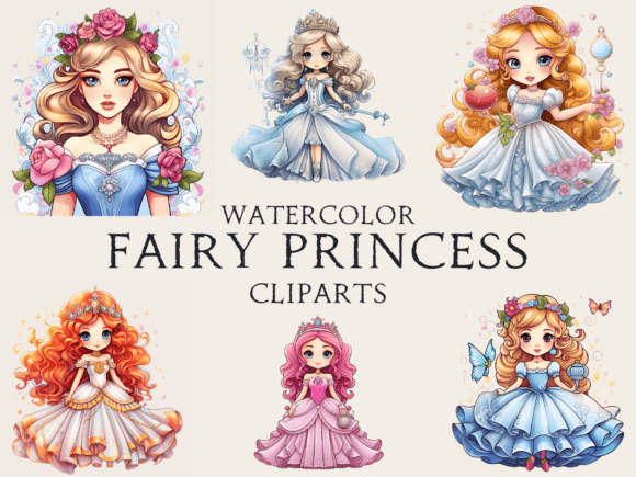 Download Watercolor Fairy Tale Princess Cliparts - Fairy tale princess Collection