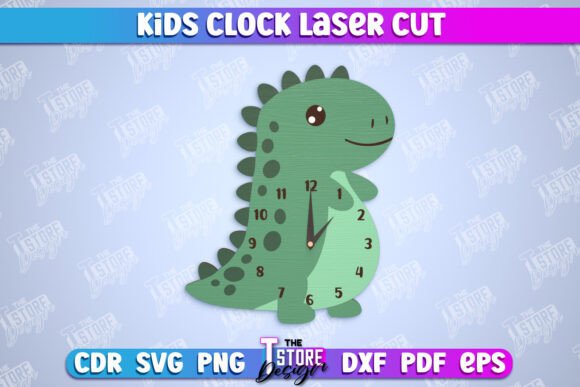 Download Kids Clock | Dino Shape | Nursery Decor - Nursery decor Collection